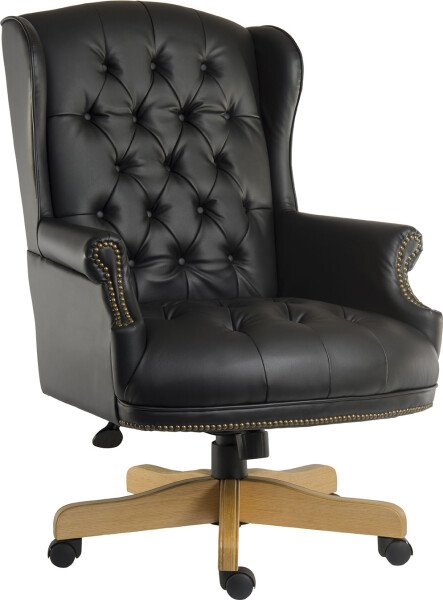 Teknik Large Noir Bonded Leather Executive Chair - Black
