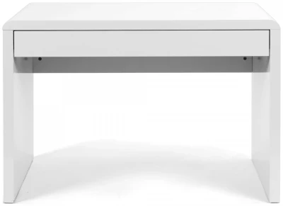 Nautilus Nordic Compact & Curvaceous Workstation with Spacious Storage Drawer - White Gloss