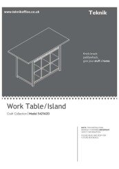 Craft Work Table Island Soft White